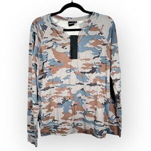 NWT Mono B Camouflage Raglan Sweatshirt - S/M/L Multicolor - Notch Neck